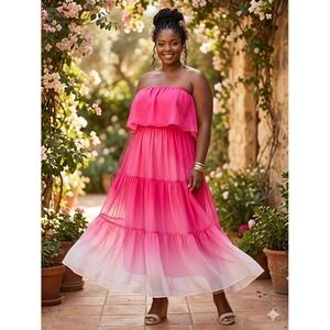 Pink Lily | Dresses | Pink Lily Pink And Orange Checkered Maxi Dress |  Poshmark